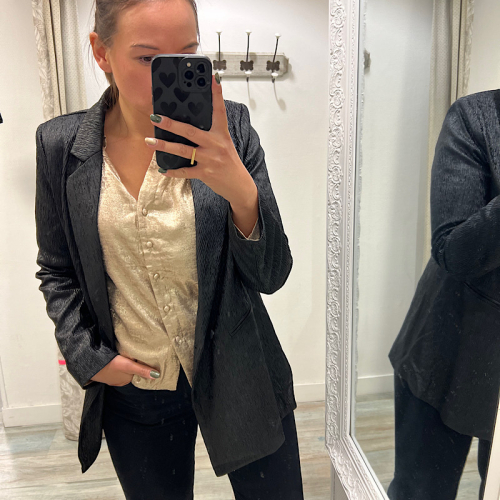 Blazer lamé noir